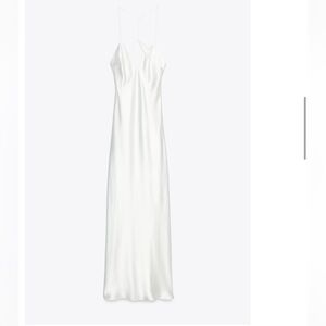 Zara White Satin Slip Dress